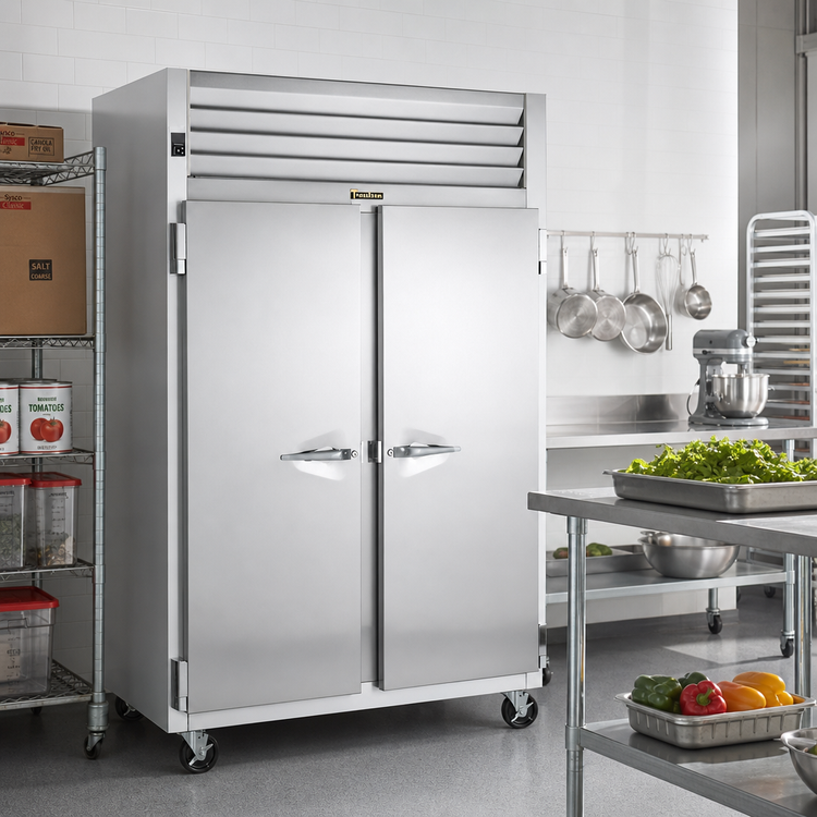 Product image #2 for Traulsen Spec-Line 52-Inch Two-Section Remote Reach-In Freezer with Narrow Half-Height Solid Doors