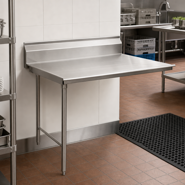 Product image #2 for Eagle Group Straight Clean Dish Table, 24 x 30 Inch, Left-to-Right, 16/304 Stainless Steel Top