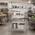Thumbnail image #2 for Quantum 4-Shelf Wire Shelving Starter Unit, 42 x 30 x 74 Inches, 304 Stainless Steel