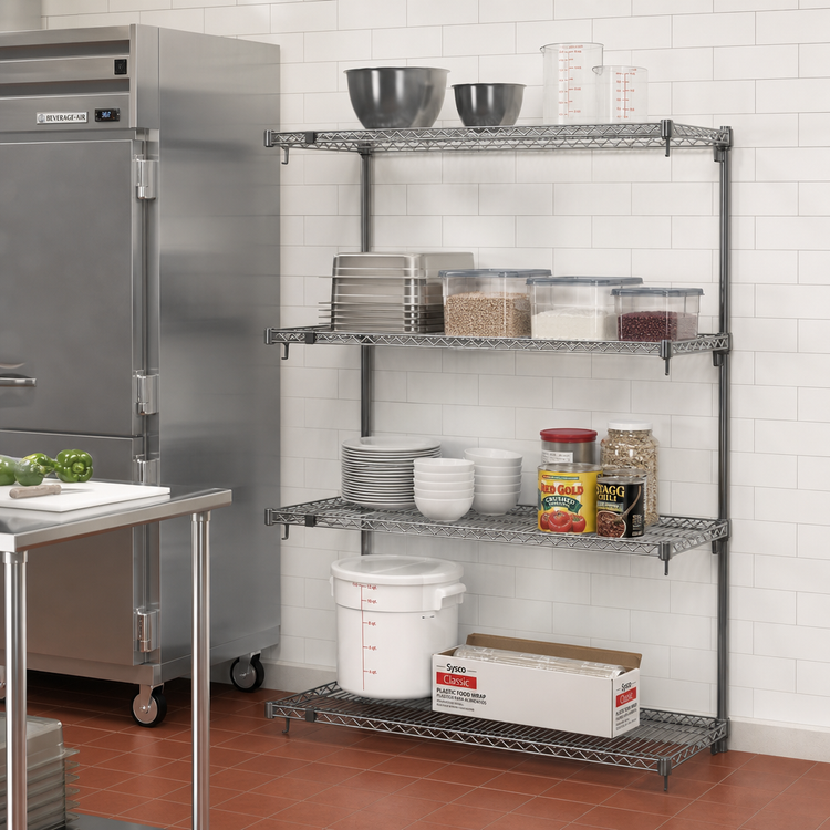 Product image #2 for Metro Super Erecta Super Adjustable Add-On Wire Shelving Unit, 42 x 21 x 63 Inches, 4 Shelves
