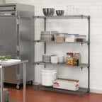Thumbnail image #2 for Metro Super Erecta AA446C Add-On Wire Shelving Unit, 42W x 21D x 63H, 4 Shelves, Chrome