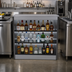 Thumbnail image #2 for Glastender BLD-36 36-Inch Wide Open Front Back Bar Liquor Display Cabinet with 3-Step LED Lighting