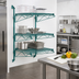 Thumbnail image #2 for Wall-Mounted Cantilever Starter Shelving Unit with 3 Wire Shelves and Green Epoxy Antimicrobial Finish
