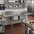 Thumbnail image #2 for Eagle Group 314 Series Freestanding 76-Inch 2-Compartment Stainless Steel Sink with Left and Right Drainboards