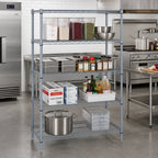 Thumbnail image #2 for Quantum WR54-1248GY 48"W x 12"D x 54"H Gray Epoxy Wire Shelving Starter Kit, 4 Shelves, Stationary