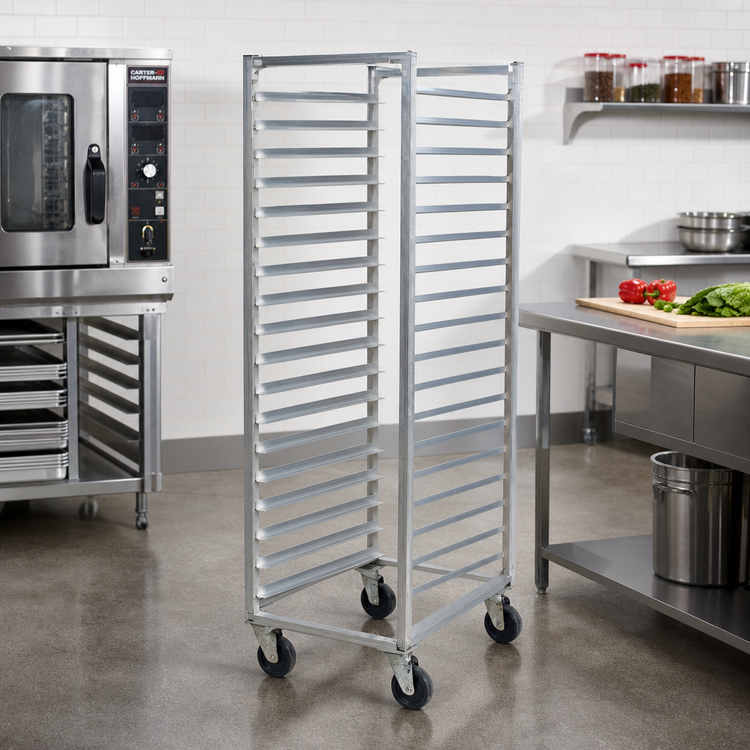 Product image #2 for Carter-Hoffmann O8612W Wide-Opening Aluminum Side-Load Pan Rack for 12 Full-Size Trays