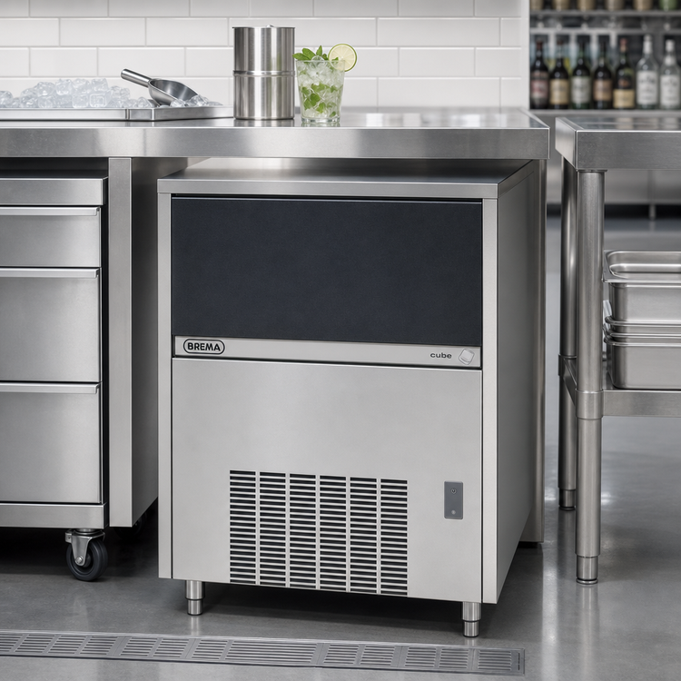 Product image #2 for Brema Undercounter Cube Ice Maker with 88 lb Storage Bin and AWS Self-Cleaning