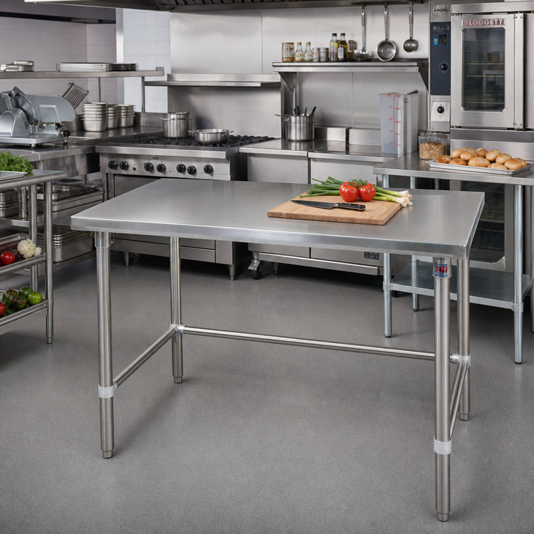 Product image #2 for John Boos Stallion 48" x 36" 16-Gauge Stainless Steel Top Work Table with Safety Edge