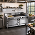 Thumbnail image #2 for Jade Range Bistro 72-Inch Shallow-Depth Commercial Gas Range with 12 Open Burners, Standard Oven, and Cabinet Base