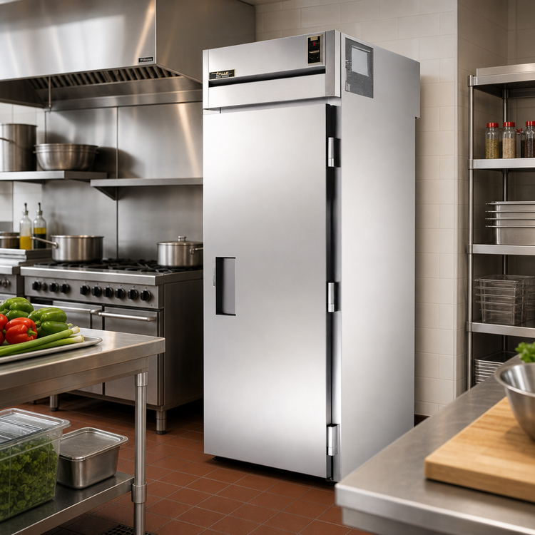 Product image #2 for True SPEC SERIES One-Section Roll-Thru Solid Swing Door Refrigerator, 89-Inch High, Stainless Steel Exterior