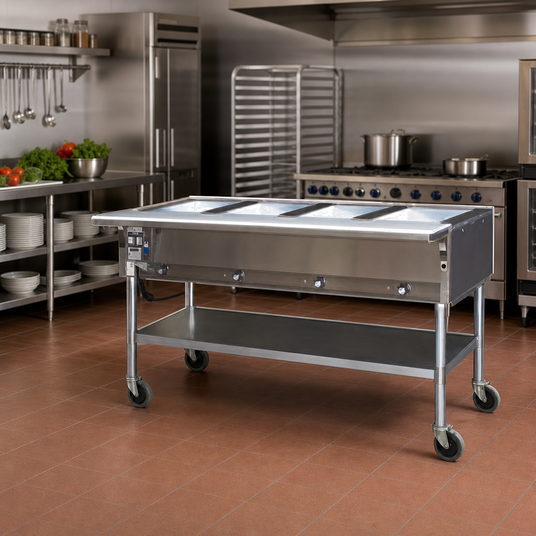 Product image #2 for Eagle Group Portable Electric Hot Food Table, Open Base, 66-Inch, 4 Dry Wells, 240V