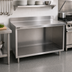 Thumbnail image #2 for Eagle Spec-Master Marine Series Stainless Steel Work Table with Cabinet Base, Open Front, and 4-1/2-Inch Backsplash, 84 x 24 Inches
