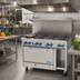 Thumbnail image #2 for Comstock-Castle F3430 48-Inch Commercial Gas Range with 8 Open Burners, 31.5-Inch Oven, and Open Cabinet Base