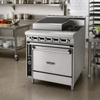 Thumbnail image #2 for Jade Range (Middleby) Titan JTRH-18B-1HT-36C 36-Inch Gas Heavy-Duty Range with 18-Inch Charbroiler, 18-Inch Hot Top & Convection Oven
