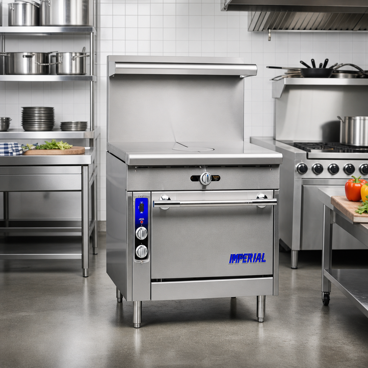 Product image #2 for Imperial Spec Series 36-Inch Heavy Duty Gas French Top Range with Two 18-Inch Tops and Open Cabinet Base