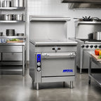 Thumbnail image #2 for Imperial (Middleby) Spec Series IHR-2FT-XB 36-Inch Heavy-Duty Gas French Top Range, Two 18-Inch Tops, Stainless Steel, Open Cabinet Base