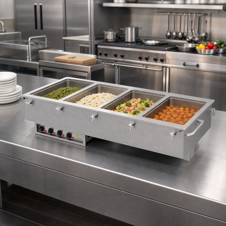 Product image #2 for Vollrath Four-Well Drop-In Electric Hot Food Well Unit with Auto-Fill, Manifold Drain, 208V