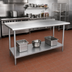 Thumbnail image #2 for Advance Tabco FMG-3610 Stainless Steel Work Table with Galvanized Legs and Adjustable Undershelf, 120 x 36 Inches