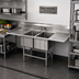 Thumbnail image #2 for Spec-Master FN Series Coved-Corner Two-Compartment Stainless Steel Sink with 24-Inch Left and Right Drainboards