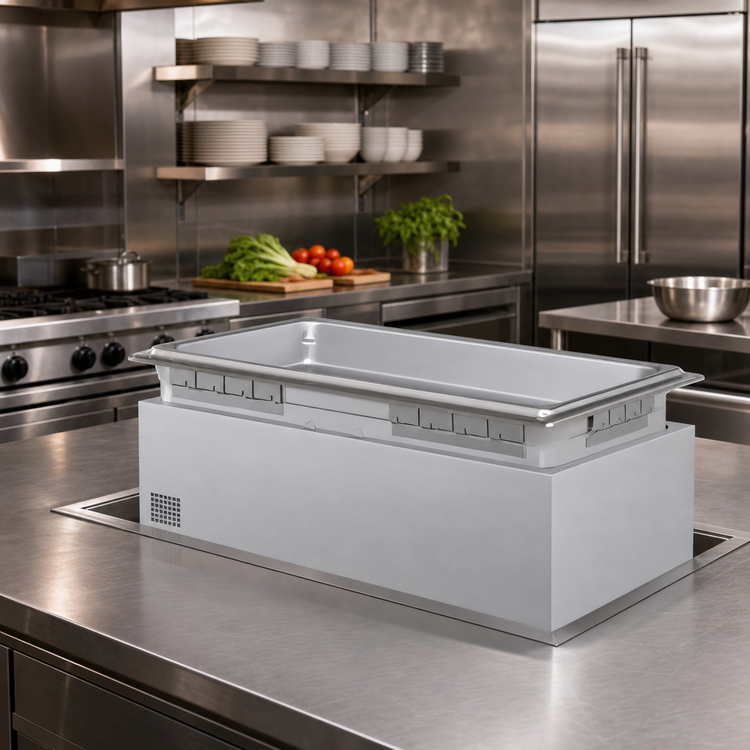 Product image #2 for Hatco Drop-In 4/3-Size Rectangular Heated Well, Non-Insulated, High Watt, Infinite Control, No Drain