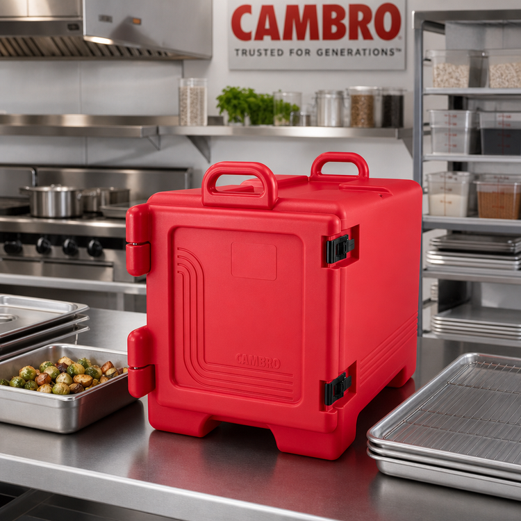 Product image #3 for Cambro 1318CC Stackable Insulated Combo Carrier for Half-Size Sheet Pans, Trays, and Food Pans