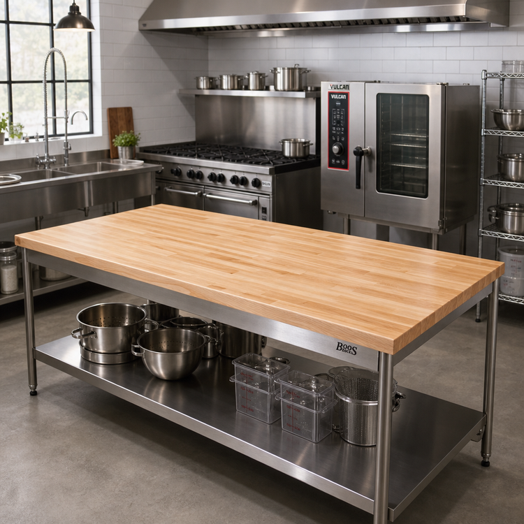 Product image #2 for John Boos Boos Block Blended Edge Grain Maple Kitchen Countertop, 144 x 32 x 1-1/2 Inch, Oil Finish