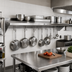 Thumbnail image #2 for John Boos Stallion 132-Inch Wall-Mounted Stainless Steel Pot Rack Shelf with 11 Hooks