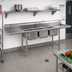 Thumbnail image #2 for Eagle Group 412 Series Three-Compartment Floor Model Sink with Dual Drainboards, 90-Inch, 430 Stainless Steel