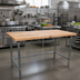 Thumbnail image #2 for John Boos 72 Inch x 36 Inch Northern Hard Rock Maple Wood Top Work Table with Open Stainless Steel Base