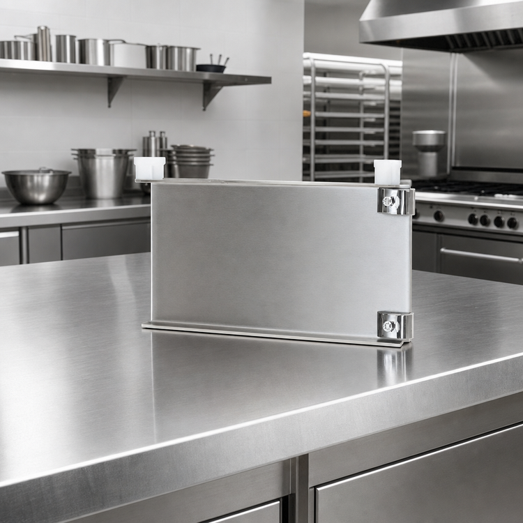 Product image #2 for Eagle Group 18 Inch Double Knob Stainless Steel Foot Bracket for Cantilevered Shelving