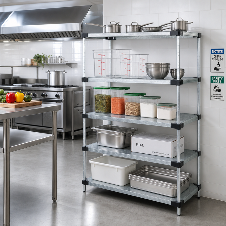 Product image #2 for Quantum Solid Shelving Starter Kit, 54 x 24 x 63 Inches, 5 Shelves