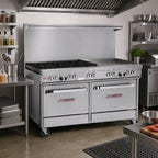 Thumbnail image #2 for Southbend (Middleby) Ultimate 4601DD-3G 60-Inch Gas Restaurant Range with 4 Open Burners, 36-Inch Griddle, and 2 Standard Ovens