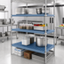 Thumbnail image #2 for QuadPlus 54 x 18 Inch Solid Blue Polymer Shelf Mat with Wire Frame, Gray Epoxy Finish