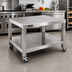Thumbnail image #2 for Garland 60-Inch Stainless Steel Heavy-Duty Counter Equipment Stand with Shelf and Casters