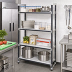 Thumbnail image #2 for Cambro Camshelving® Elements EXU244864S4480 4-Tier Stationary Starter Polymer Shelving Unit, 24 x 48 x 64 in, Solid, Speckled Gray