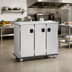 Thumbnail image #2 for Ambient Insulated 3-Door Tray Delivery Cart, Stainless Steel, 27 Pair Fixed Slides
