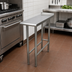 Thumbnail image #2 for Advance Tabco 15 Inch x 30 Inch Open Base Equipment Filler Table with 304 Stainless Steel Top and 1-1/2 Inch Rear Up-Turn