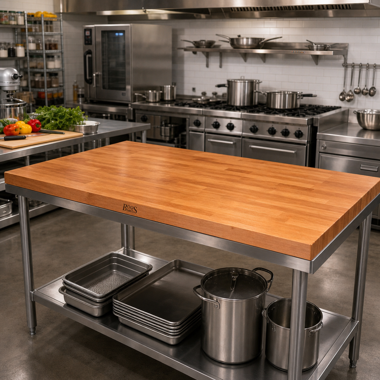 Product image #2 for John Boos Boos Block 72-Inch x 38-Inch American Cherry Kitchen Countertop, 1-1/2-Inch Thick, Edge Grain, Varnique Finish