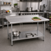 Thumbnail image #2 for Eagle Budget Series 84-Inch x 30-Inch 430 Stainless Steel Work Table with Rear Up-Turn and Undershelf
