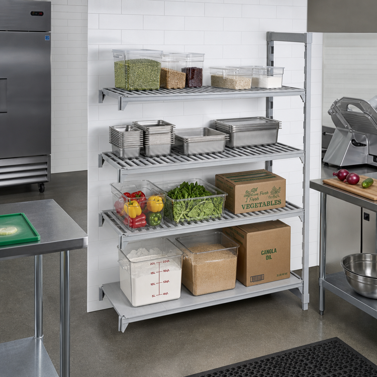 Product image #3 for Camshelving Premium 21" x 54" x 84" 4-Shelf Vented and Solid Add-On Polymer Shelving Unit