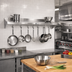 Thumbnail image #2 for John Boos Stallion 120-Inch Wall-Mount Stainless Steel Pot Rack Shelf with 10 Hooks