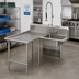 Thumbnail image #2 for Pro-Bowl L-Shaped Island Soiled Dishtable with 20-Inch Pre-Rinse Sink Bowl, Left-to-Right Operation
