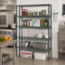 Thumbnail image #2 for Quantum Wire Shelving Starter Kit, 42 x 18 x 86 Inches, 5 Shelves, Green Epoxy Antimicrobial Finish