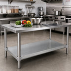 Thumbnail image #2 for John Boos GSK6-2424 24 x 24 Inch 16 Gauge Galvanized Steel Work Table Undershelf