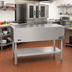 Thumbnail image #2 for Eagle Group ST-5 Stationary Utility Serving Counter with Stainless Steel Flat Top and Open Base, 79-Inch Wide