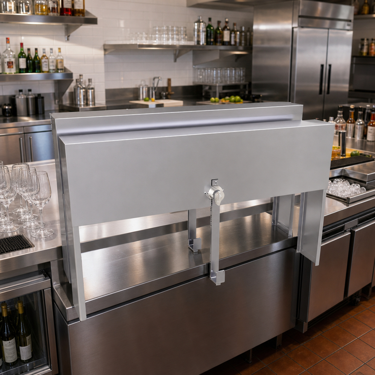 Product image #2 for Glastender 24-Inch Wide Double Speed Rail Locking Cover, Stainless Steel