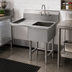 Thumbnail image #2 for Krowne Royal Series 1-Compartment Floor Model Commercial Sink with Left Drainboard, 304 Stainless Steel