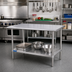 Thumbnail image #2 for Sapphire Manufacturing 48 Inch W x 30 Inch D 400-Series Stainless Steel Work Table with Galvanized Undershelf