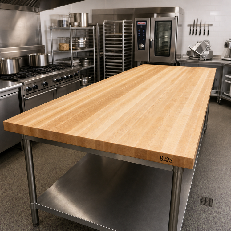 Product image #2 for John Boos Boos Block KCT9638-O 96 x 38 Inch Edge Grain Maple Kitchen Countertop, 1-1/2 Inch Thick, Oil Finish