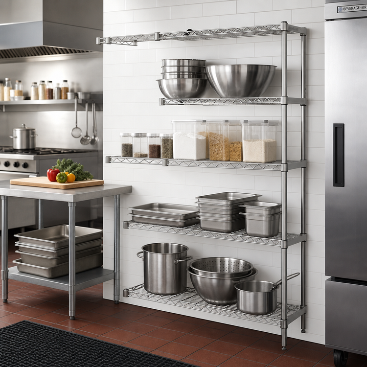 Product image #2 for Metro Super Erecta Brite Add-On Wire Shelving Unit, 42 x 18 x 63 Inches, 4 Shelves